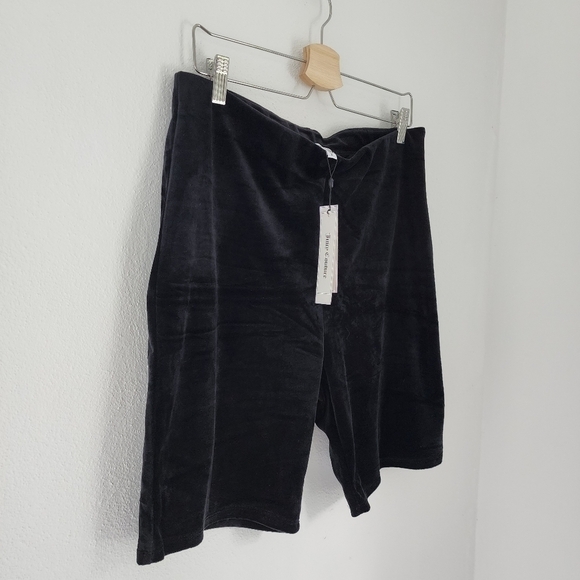 NWT JUICY COUTURE Big Bling Velour Biker Black Shorts XL - Picture 6 of 12